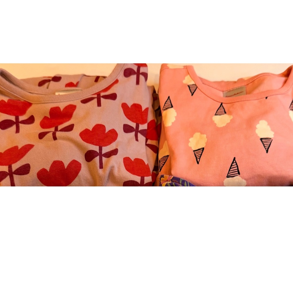 Hanna Andersson Girls Dress Lot 2pc Floral Ice Cream Pink Purple 120 US 6-7